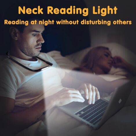 Lampe De Lecture Flexible à Porter Autour Du Cou - LED - 3 Réglages - Verte - Mains Libres - UK