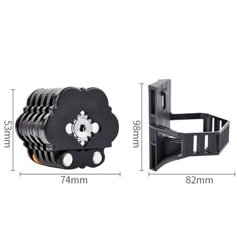 Antivol Vélo Pliable Haute Sécurité - Cadenas Robuste Pour VTT, Vélo électrique Et Moto