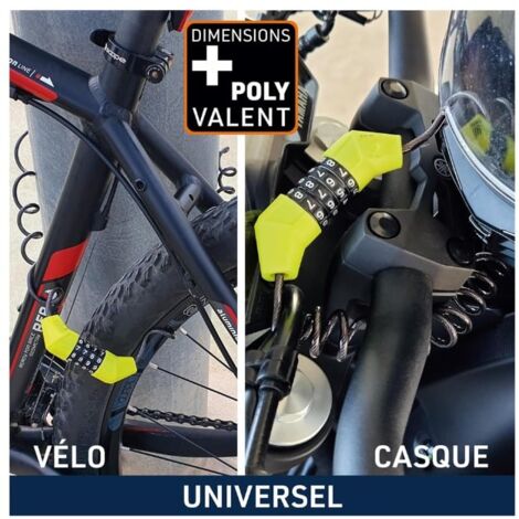 Antivolo Per Casco Motociclo - Lucchetto A Combinazione 150 Cm - Foto 5