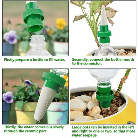Kit D'Arrosage Goutte à Goutte TIMESETL 4Pièces - Goutteurs Céramique Pour Plantes En Pot (Vacances/Jardin)