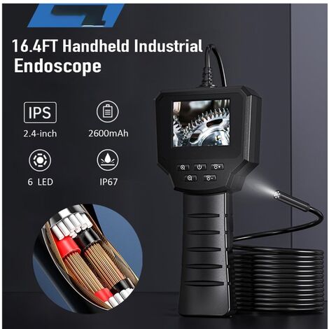 Caméra Endoscope, 1080p Hd Endoscope Industriel Étanche 4.3 Pouces Écran  Lcd 2600mah, 5m Ip67 Avec 8 Leds