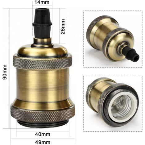 Support De Plafonnier Chromé Ancien Pour 3 Ampoules - Douille Vintage - Occasion