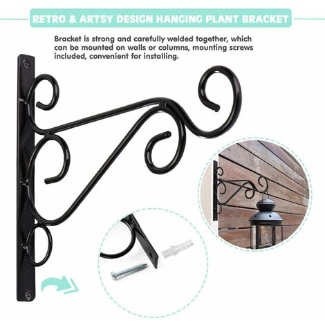 4 Pcs Suspension Crochet En Fer Forgé Support Plante Mural Avec Vis Accroche Plante Mural Suspension Crochet Plante Retro Pour Jardin Balcon Lanterne Plants Deco 77654971