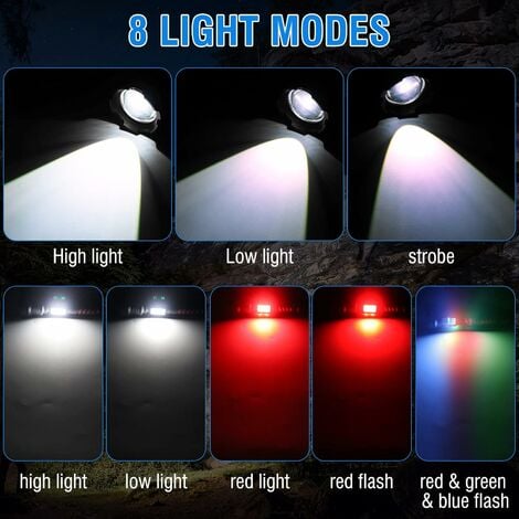 A76 Lampe Torche LED Ultra Puissante 20000 Lmens Lampe de Poche USB  Rechargeable 7 Modes Lampe