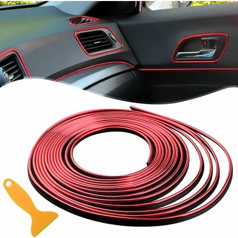 Garniture de moulage intérieure de voiture(Rouge),10M de bande film 3D  décoration bande de garniture