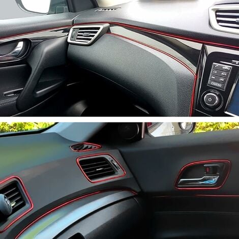 Garniture de moulage intérieure de voiture(Rouge),10M de bande film 3D  décoration bande de garniture de moulage de décoration pour pièces  automobiles