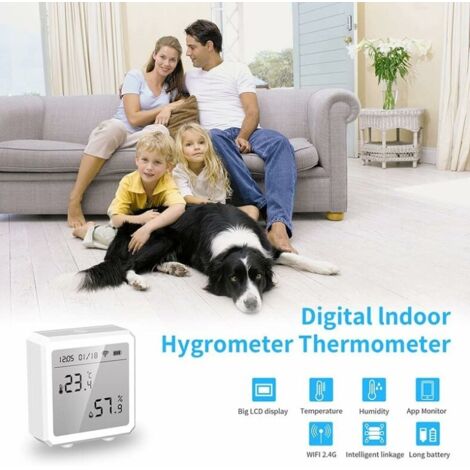 Hygromètre WiFi Intelligent - Capteur Température/Humidité - Connecté Alexa/Google - Application Tuya