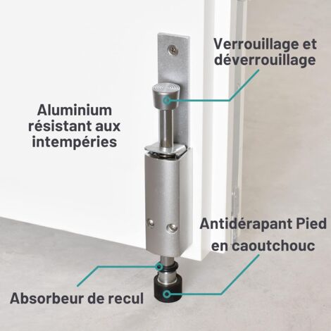 Arret de porte 180 mm laqué argent