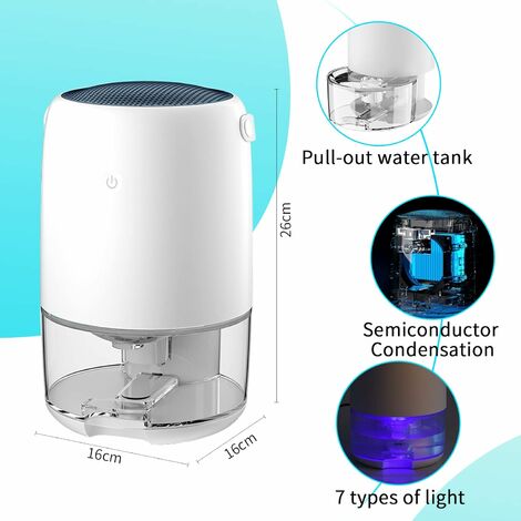 Déshumidificateur 2l pour déshumidificateur d'air domestique Mini séchoir d'air  de salle de bain absorbeur d'humidité intérieur résistant à l'humidité