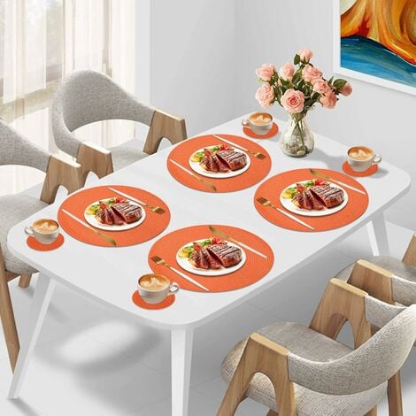 Sets de Table RondsTapis de Table Lavables Tapis Résistant à La Chaleur  pour Table à Manger