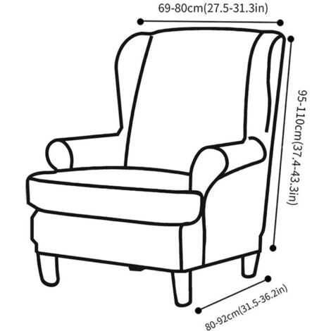 Housse De Fauteuil à Oreilles FANSU 2 Pièces - Protection Imperméable Vert Foncé