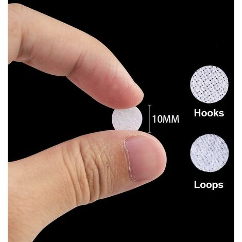 600 Autocollants Scratch Ronds 20mm - 300 Paires Crochet/Boucle - Pour Organisation DIY - 7