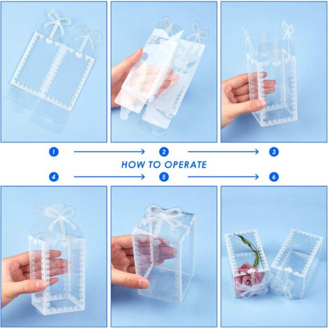 BENECREAT 30PCS 8x8x8cm Effacer Cube Faveur De Mariage Boîtes PVC Transparent Cube Coffrets