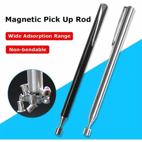 Outil de ramassage magnétique extensible bâton d'outil magnétique  télescopique pour la menuiserie de réparateur automatique, jusqu'à 30 pouces