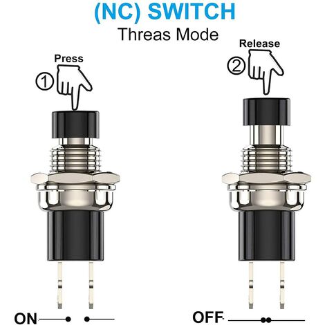 noir 30pcs 7mm Mini Interrupteur À Bouton Poussoir Momentané, Mini ...