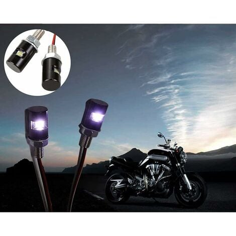 4PCS (Blanc)Ampoule LED Ampoules de Plaque D'immatriculation de Voiture &  Moto Vis Boulon LED