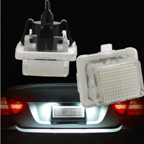 2 Lampes De Plaque D'immatriculation LED PolarLander 12V 18 SMD - Pour Mercedes Classe C, E, S, CL - 2