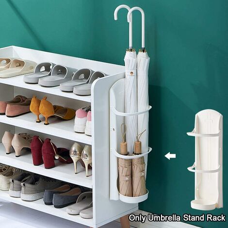 Support Parapluies Blanc Porte-Parapluies DimyFew Blanc - Rangement Grande Capacité Fer 25x25x45 Cm Organisateur Parapluies