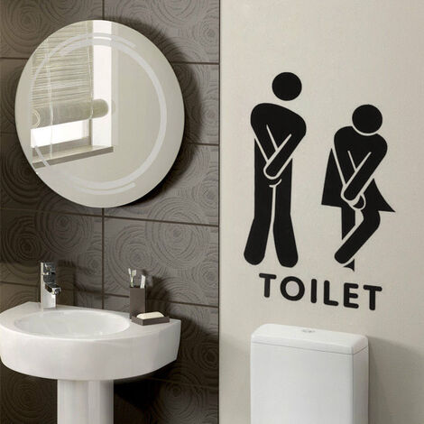 1pc Autocollant De Toilette Salle De Bain Stickers Mural