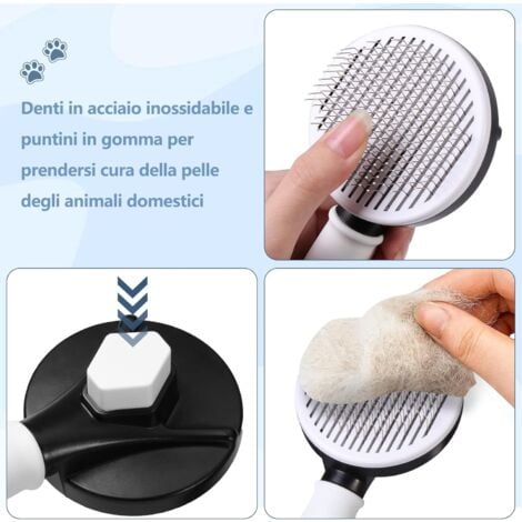 (20x6x7.5cm)Brosse pour Chiens ,Chats. chaton, Poils pour Chiens de Petite, Autonettoyante Enlèvement des Poils en Un Clic Morts et Sous-Poils