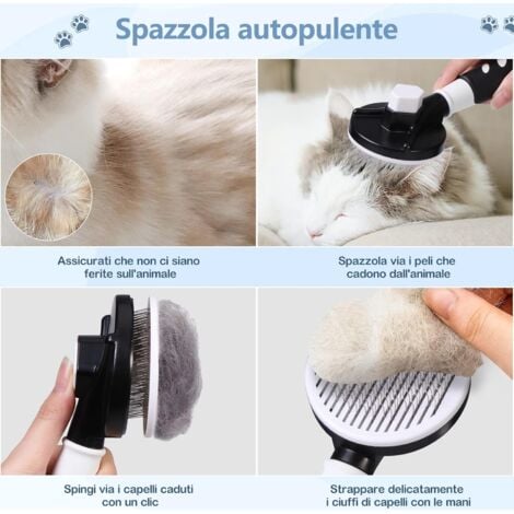 (20x6x7.5cm)Brosse pour Chiens ,Chats. chaton, Poils pour Chiens de Petite, Autonettoyante Enlèvement des Poils en Un Clic Morts et Sous-Poils