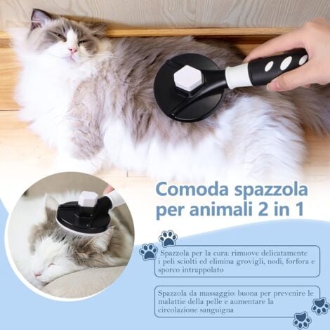 (20x6x7.5cm)Brosse pour Chiens ,Chats. chaton, Poils pour Chiens de Petite, Autonettoyante Enlèvement des Poils en Un Clic Morts et Sous-Poils