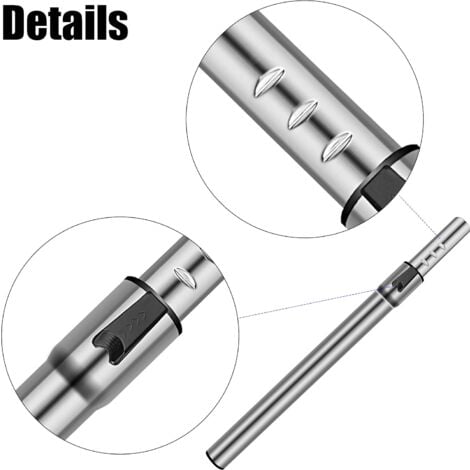 tuyau d’extension pour aspirateur, universel, 35mm, tige télescopique, compatible pour AEG, Bosch, Dirt, Devil, Eio, Electrolux, Miele, Philips, Rowenta