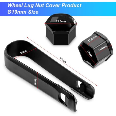 3 Cache-écrous Universels Rouge 21 Mm - Pour Écrous De Roue 17 Mm, Protection Anti-Corrosion