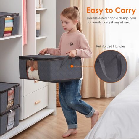 6 Sacs De Rangement Lifewit 90L - Housse Couette Vêtements - Pliable, Transparent - Noir