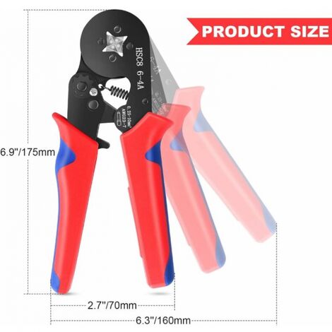 Outil de sertissage à changement rapide 0.25-10mm (23-7 Awg) Pince à sertir  multifonction à fil à cliquet pour bornes Ferrule et manchons d'extrémité  de câble isolés