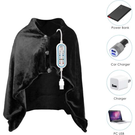 Couverture Chauffante électrique USB – Tapis Chauffant 3 Niveaux, 45x35cm, Pour Dos, épaules, Maison, Bureau - 8