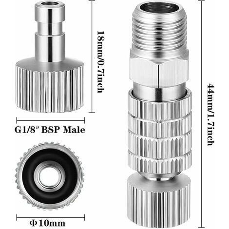 Belugsin 5 Pièces Kit D’Adaptateur Pour Aérographe Raccords MâLes-Femelles 1/8" Universel