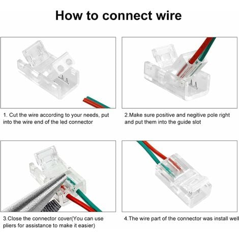 Connecteur de Bande LED à 2 Broches Câble d'extension Flexible 2