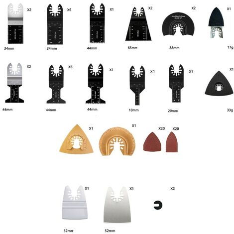EJ.life kit d'accessoires oscillants Kit d'accessoires multi-outils oscillants pour lames de