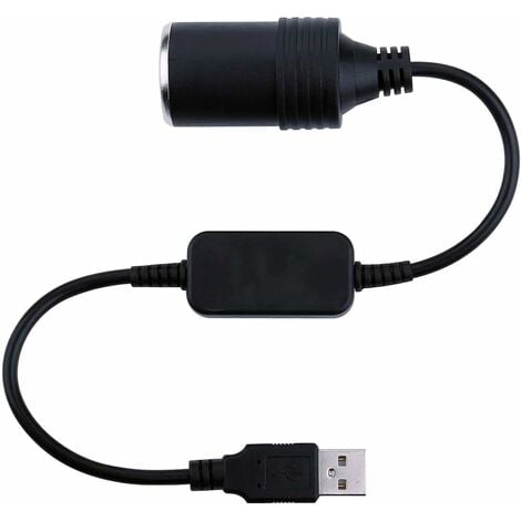 5V USB vers 12V Allume Cigare DC, Prise Fiche Transformateur pour  Enregistreur Vidéo/Cameras, DVR, Caméra
