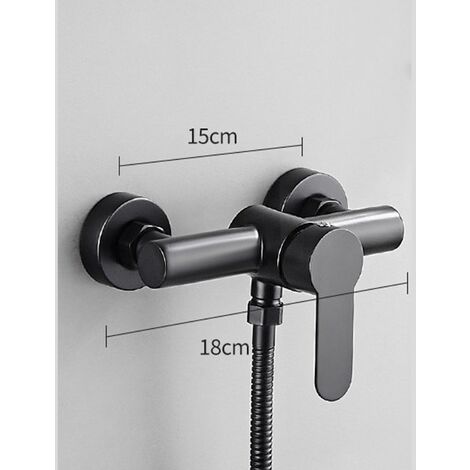 Robinet de douche mural en acier inoxydable avec commande manuelle pour eau froide et chaude