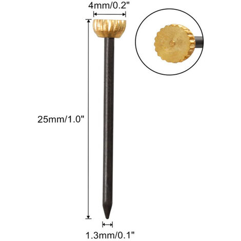 Clous De Suspension BLMHTWO - Lot De 50 Avec Tête En Laiton - Pour Cadres, Murs, Clôtures - Boîte De Rangement