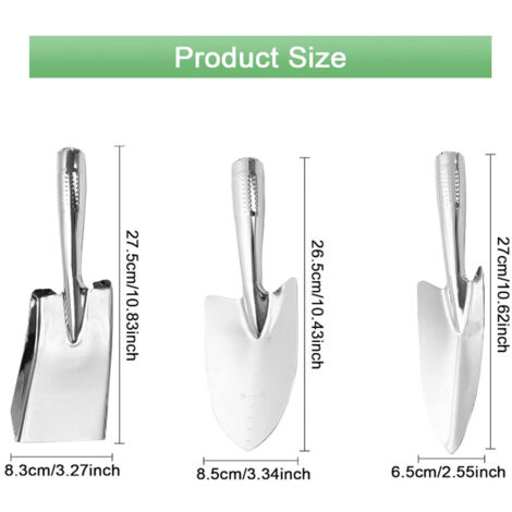 Set De 3 Outils De Jardinage à Main - Acier Inoxydable - Poignée Ergonomique - Pour Désherbage, Plantation, Petit Jardinage