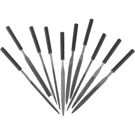 Lot de 12 Limes Aiguilles avec Sac à Outils Ensemble comprenant 6 Limes de Bijoutier et 6 Limes en Acier, Ensemble de Limes Idéal pour Métal Bois Cuir Plastique et Céramique