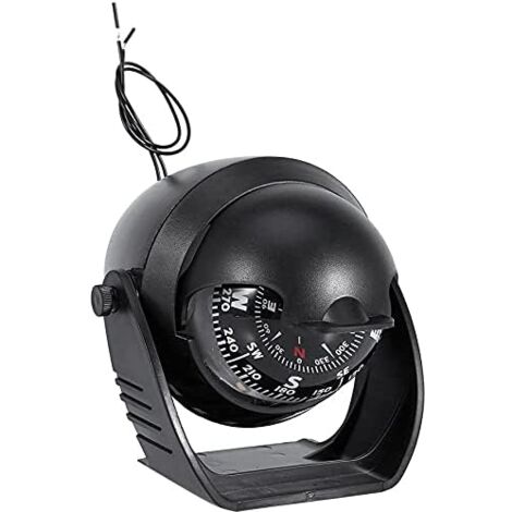 Boussole Marine électronique LED - Navigation Voiture/bateau, Support Réglable, Alimentation Externe