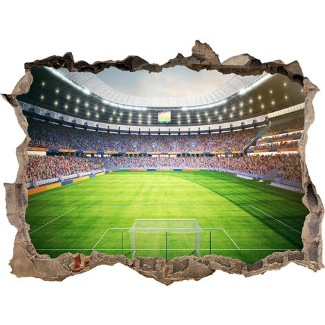 Poster Mural Salon Sticker Mural 3D Football TOARTI - 61x46cm - Décor Chambre Garçon - Autocollant Salon/Couloir Autocollant Stade Coloré