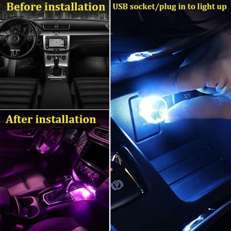 Lot De 5 Mini Lumières LED USB Pour Voiture - Ambiance Jaune, 5V, Très Faible Consommation, Plug And Play - 7