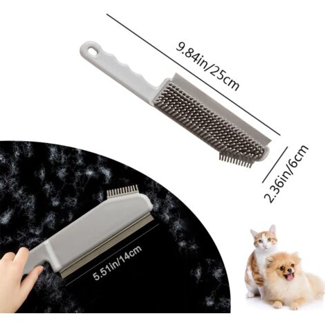 Brosse d'épilation pour animaux de compagnie, épilateur pour poils d'animaux, brosse de nettoyage de miroir 3 en 1 avec poils et poignée en caoutchouc sans rayures, idéale pour les voitures, les siège