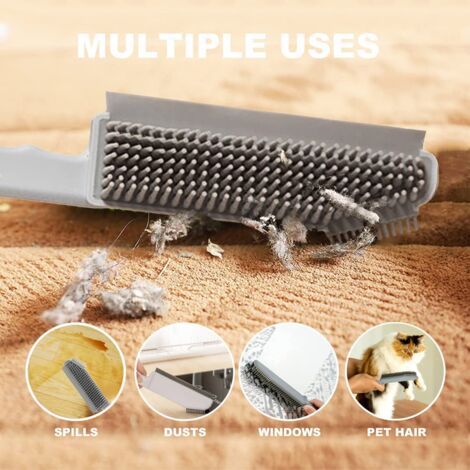 Brosse d'épilation pour animaux de compagnie, épilateur pour poils d'animaux, brosse de nettoyage de miroir 3 en 1 avec poils et poignée en caoutchouc sans rayures, idéale pour les voitures, les siège