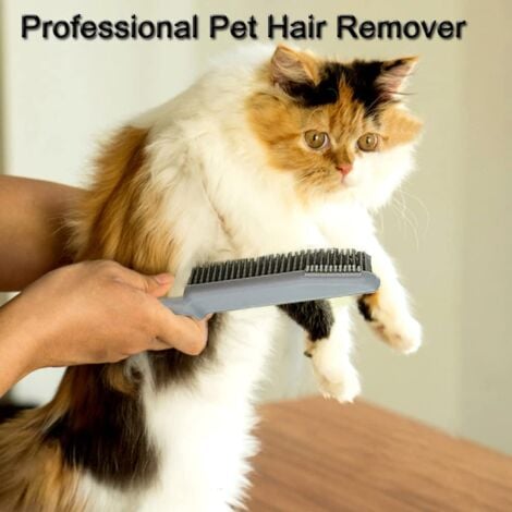 Brosse d'épilation pour animaux de compagnie, épilateur pour poils d'animaux, brosse de nettoyage de miroir 3 en 1 avec poils et poignée en caoutchouc sans rayures, idéale pour les voitures, les siège