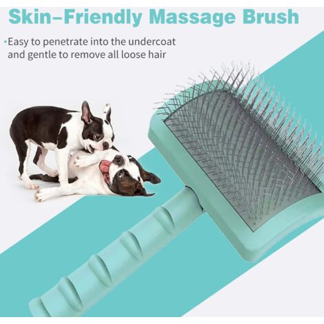 (Vert 25 mm) Grande brosse ferme pour chiens – Brosse extra longue pour toilettage et démêlage des animaux de compagnie de grande taille – Élimine les poils longs et lâches – Sous-poil