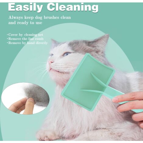 (Vert 25 mm) Grande brosse ferme pour chiens – Brosse extra longue pour toilettage et démêlage des animaux de compagnie de grande taille – Élimine les poils longs et lâches – Sous-poil