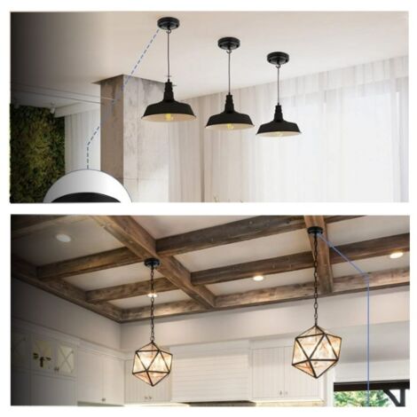 Cache Fil Pour Lustre, Rosace Plafond, Rosace Lampe Plafond Avec Accessoire 1 Trou De Cablage Auvent De Plafond Crochet De Plaque De Plafond 99337579