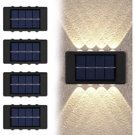 Lot De 4 Lampes Solaires Extérieur Auting | Applique Murale IP65 - 3 Modes D'Éclairage