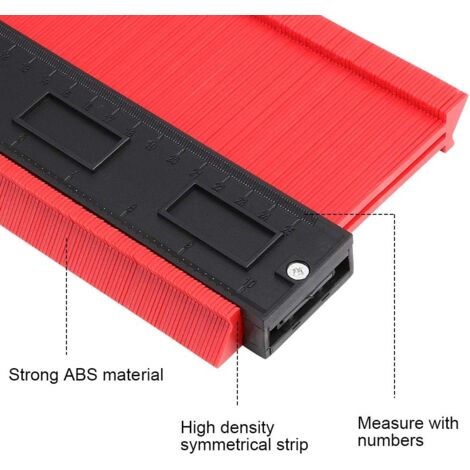 CSPARKV 10"/25CM Épaissir Outil de Duplication de Jauge Outil de Duplication de Jauge pour Mesure de Jauge de Contour pour Une Mesure Précise du Marquage du Bois Par le Stratifié(Rouge)
